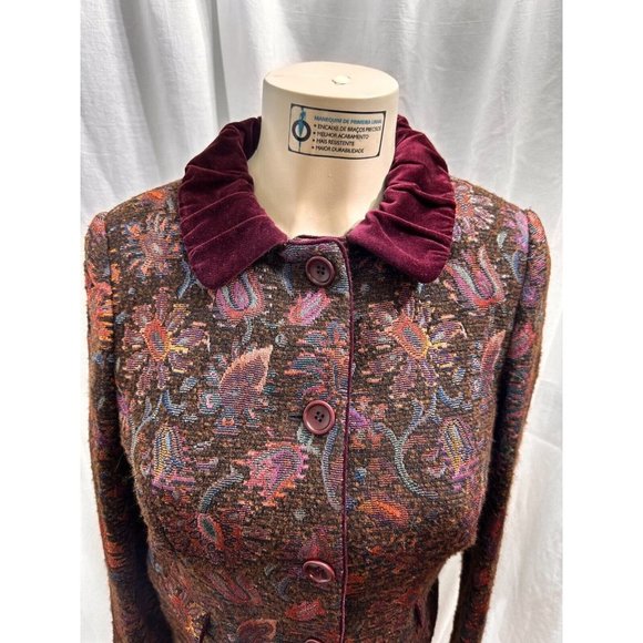 VINTAGE DKNY Coat Corduroy / Twit Multicolor Blazer Size 6 #1279 - Picture 8 of 14